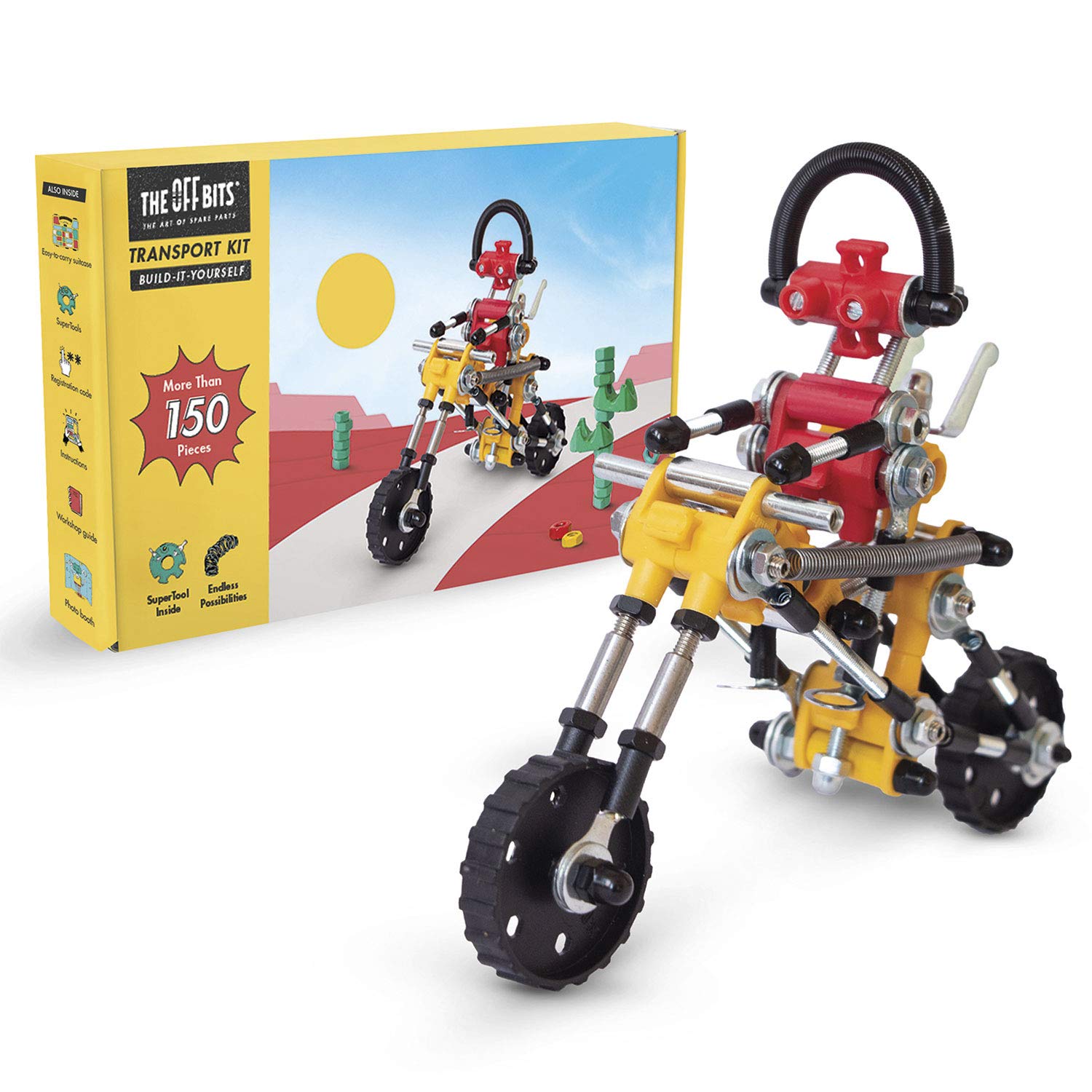 The Off Bits Motorbike Stem Building Toys, RiderBit Educational Build Your Own Robot Toy for Kids 8+ Year Old Boys and Girls, Stem Toys Engineering Kit, Vehicle Construction Steam Easter Gift for Kids