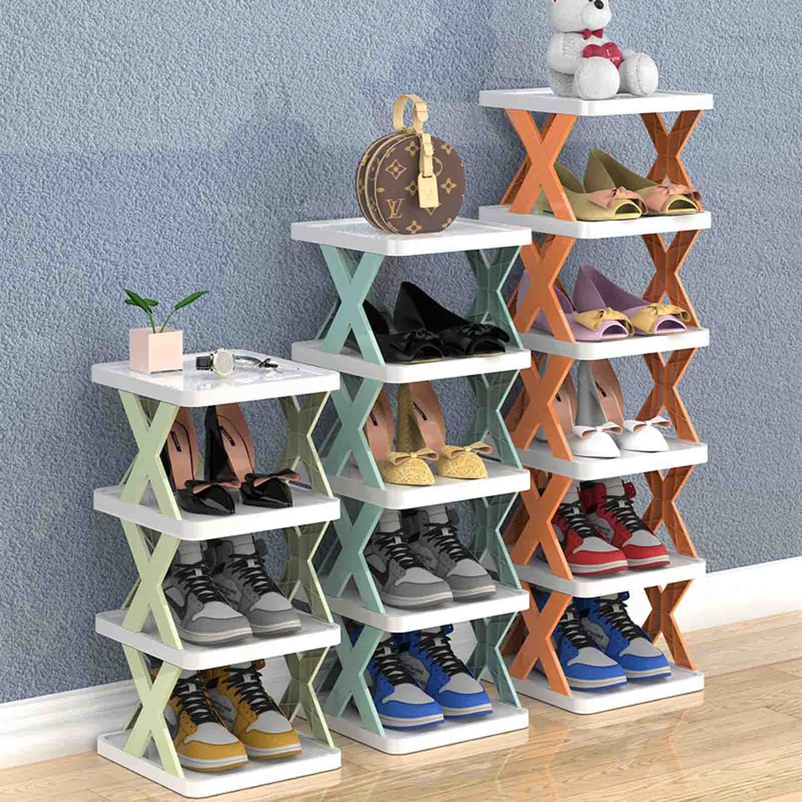 Evolluxi Narrow Wooden Shoe Rack Evolluxi Bamboo Vertical Shoe