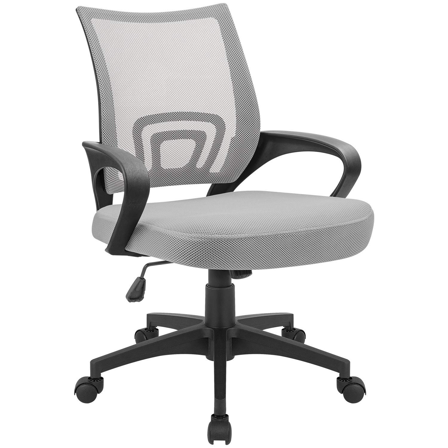 Devoko Office Chair Ergonomic Computer Desk Chair Mid Back Swivel Rolling Chair with Height Adjustable Lumbar Support Mesh