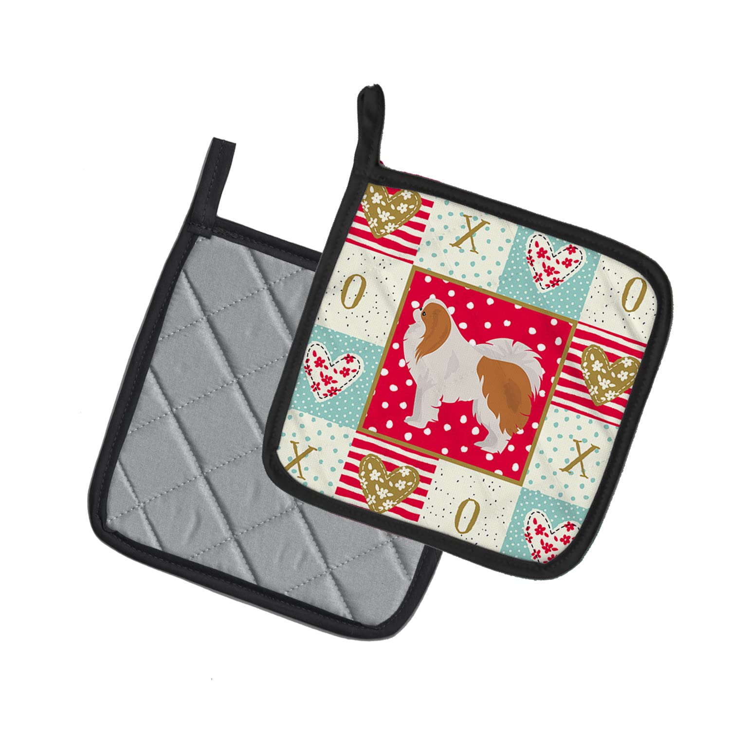 Caroline's Treasures Carolines Treasures CK5848PTHD Japanisches Chin #1 Love Topflappen, Stoff, Mehrfarbig, 7.5HX7.5W