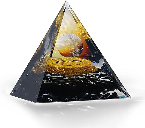 RUOJAS Pirámides inspiradoras de orgonita para el éxito, pirámides de cristal de pirámide de orgón para energía positiva, protección de pirámides de