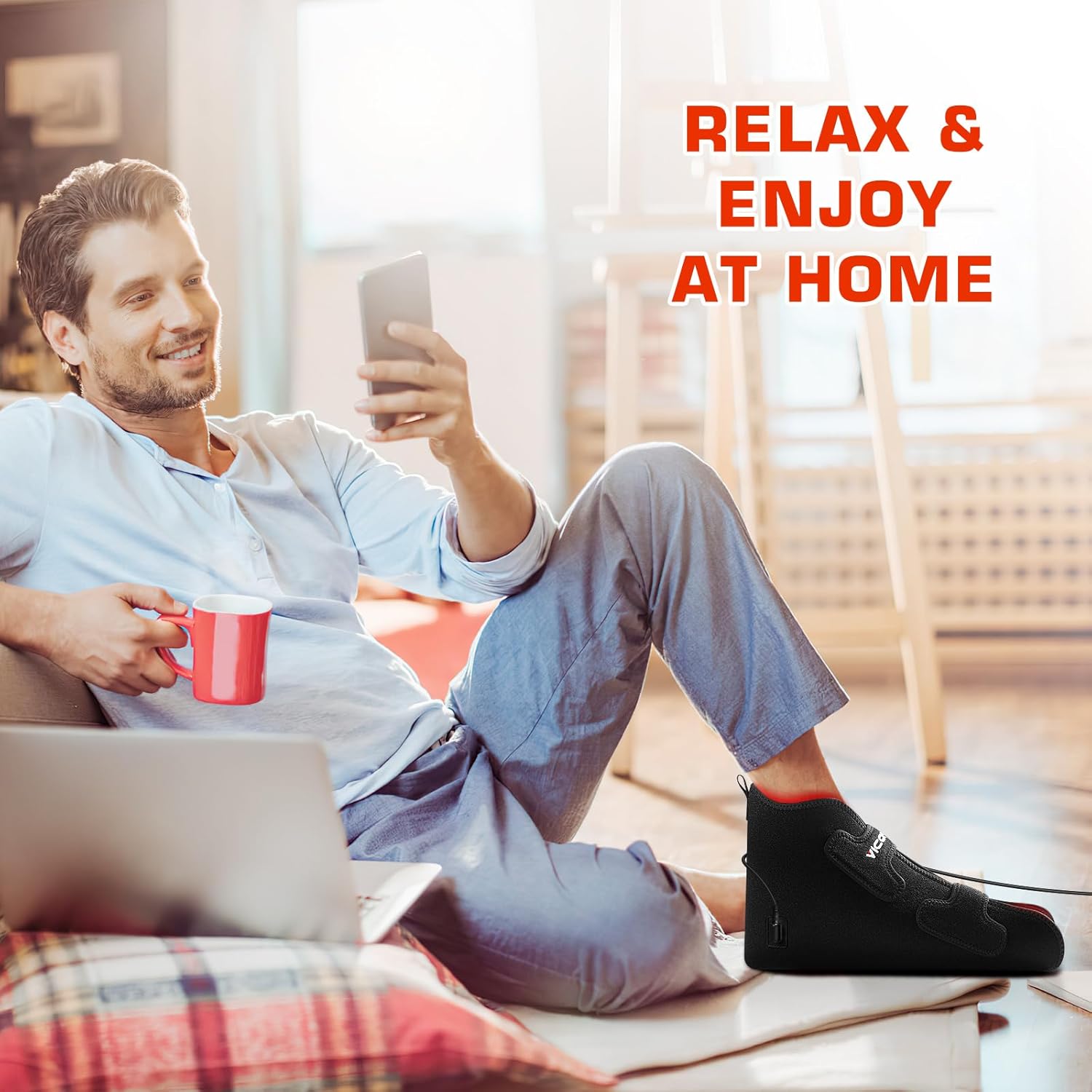 Viconor Red Infrared Light Therapy for Feet, Red Light Therapy Shoe Led Near Infrared Light Boots - Image 4