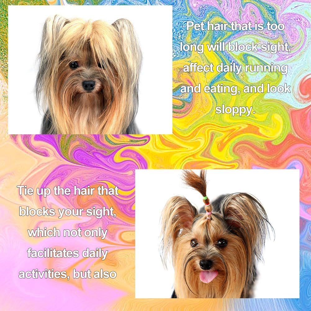 1000PC Hair Gummies, Dog Elastic Bands Bundles, Mini Small Hair Ties, Dog Hair Accessories, with Hair Band Cutter, Beauty Accessories 5