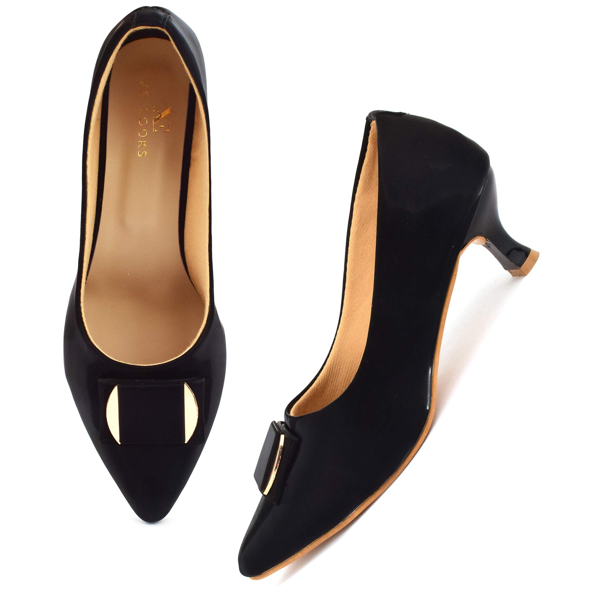 XE Looks Black Pencil Heel Fashion Bellies for Women (B08QMT151F) Amazon Price History, Amazon Price Tracker