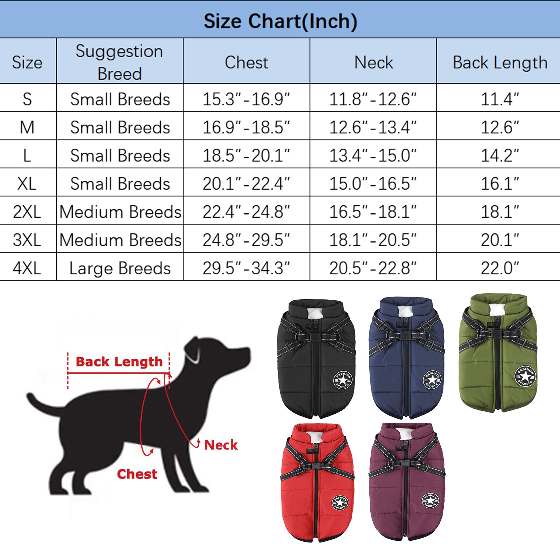 Abrigo para Perros Invierno - Invierno Abrigos Windproof Ropa para Mascotas Chaqueta para Perros con Forro Polar,Rojo,L