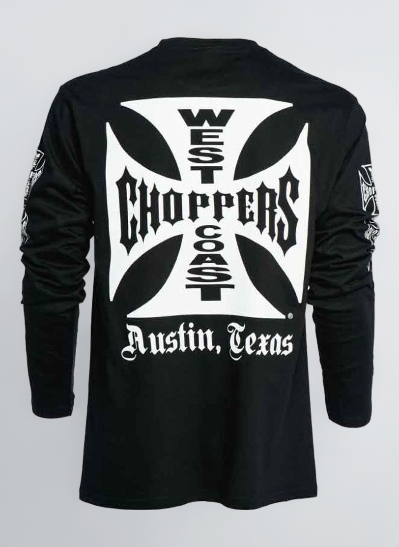 WEST COAST CHOPPERS WCC Longsleeve Original Cross Black-S : Amazon