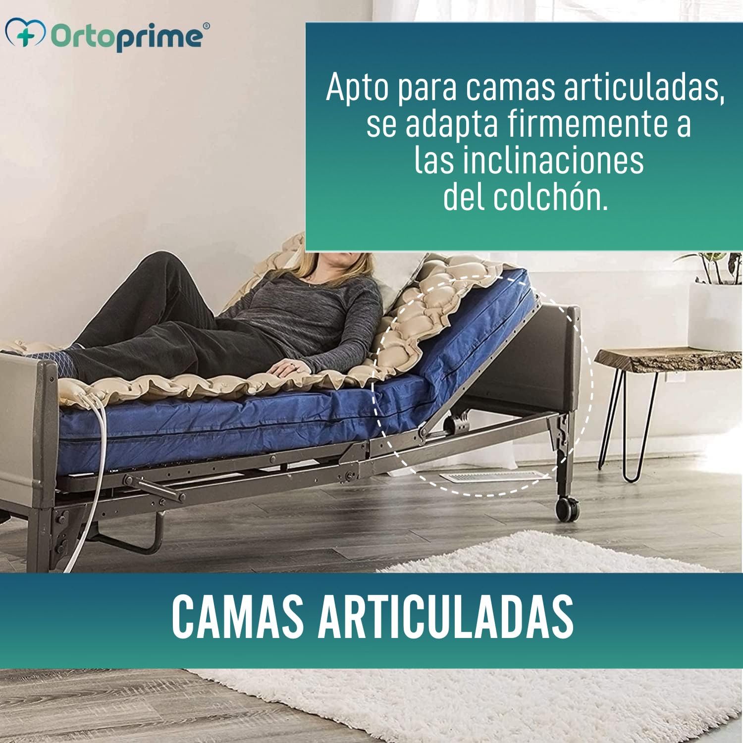 OrtoPrime Colchón Antiescaras Celdas Aire Alternante con Compresor Silence Confort Incluido - Colchones Antiescara - Colchón Anti úlceras escaras para Cama - colchon para Escaras 200x90x7cm