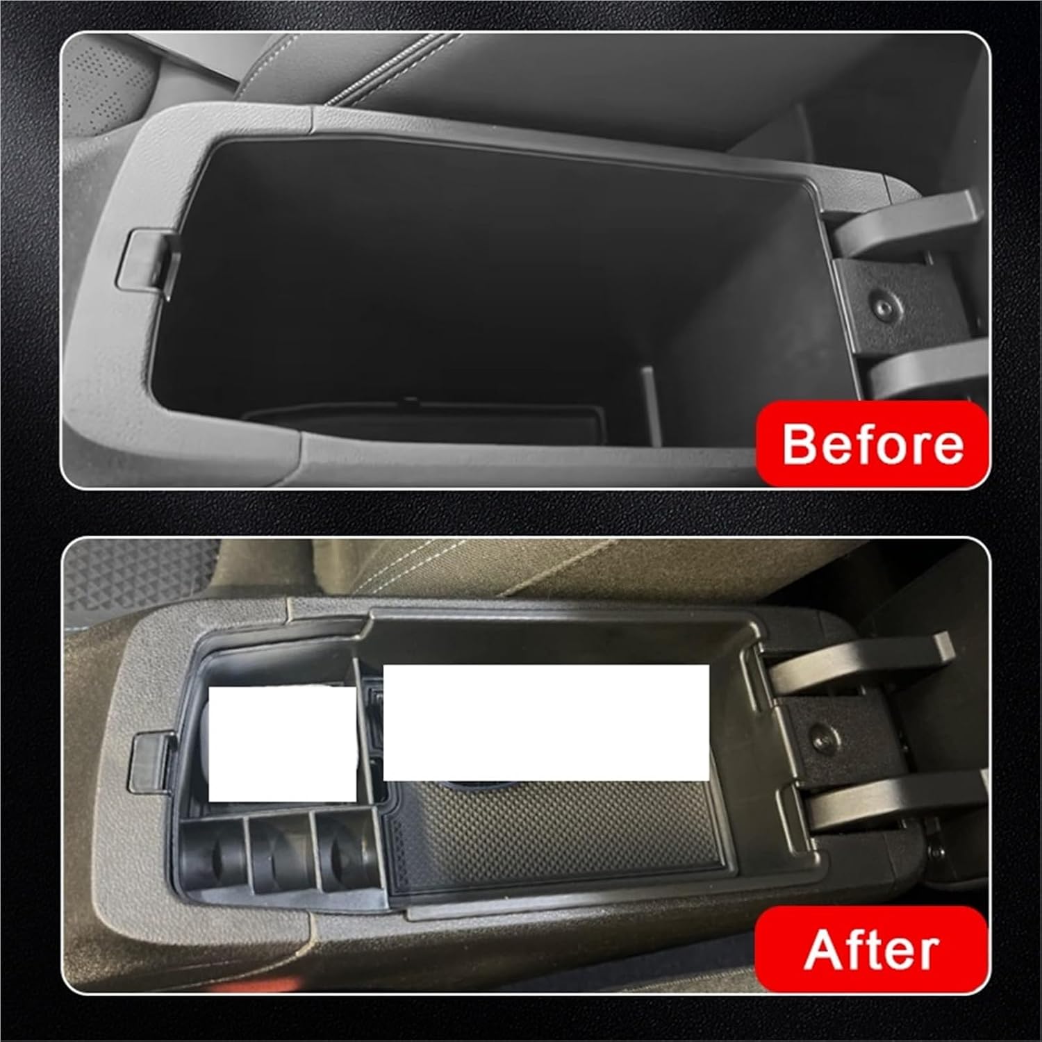 Car Glove Box Organizer Fit for 22-24 Chevrolet Chevy Bolt EV/EUV Armrest Storage Box Central Control Storage Box Compact(Orange)