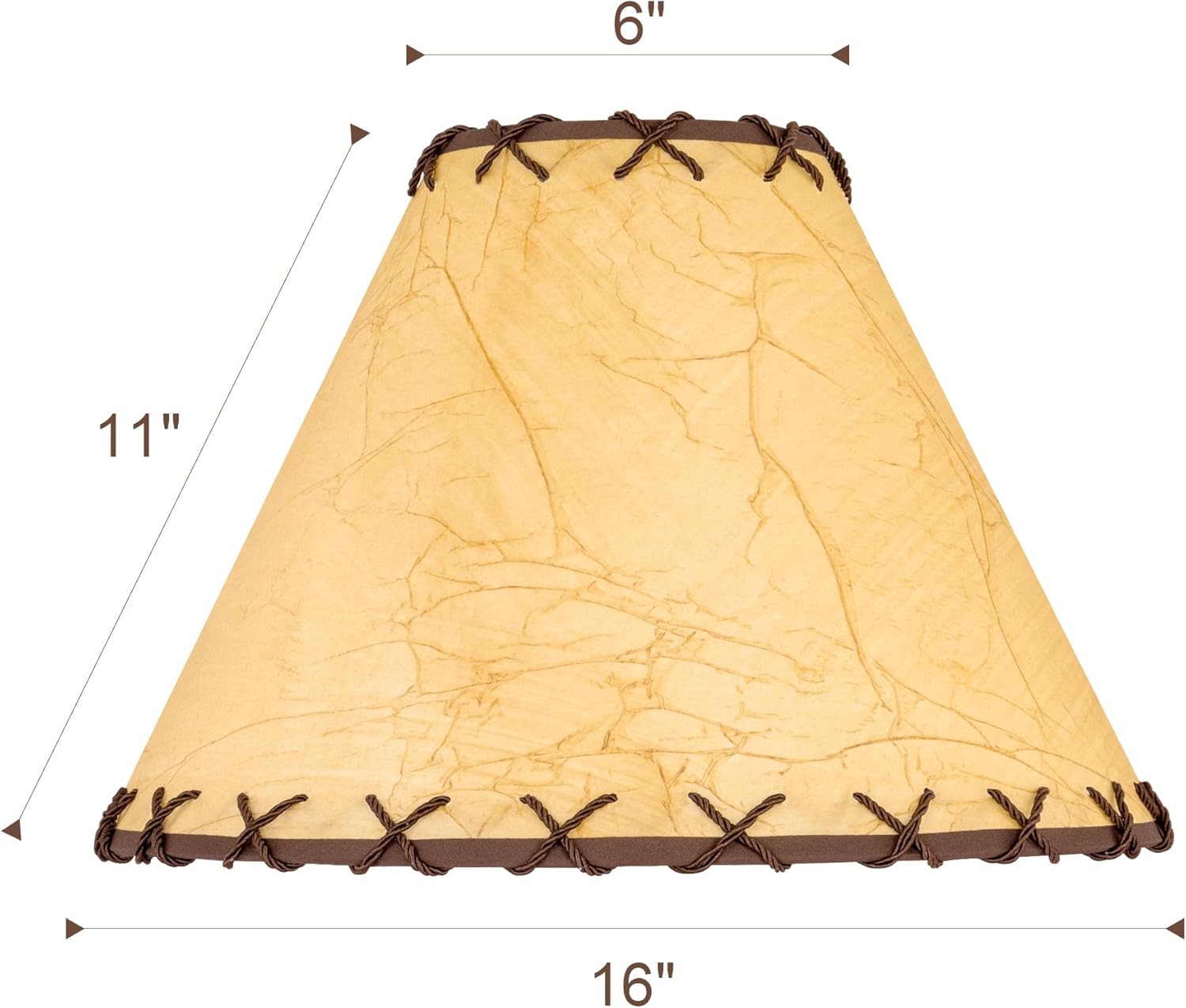 Wellmet Set of 2 Round Parchment Lampshade, 6"x 16"x 10" Replacement Lampshade, No Assembly Required, Classic Modern Lamp Shade for Table Lamp, Bedside Lamp, Floor Lamp, Fabric Lampshade,Spider Fitter