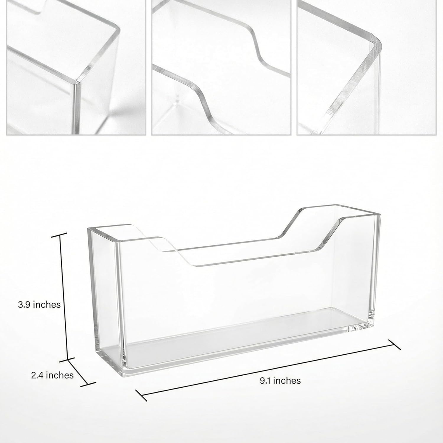 Acrylic Dispenser for Napkins & Guest Towel Holder - Clear Vertical Caddy for 8.5" x 4.5" Paper Hand Towels, Splash-Proof Vanity Organizer for Kitchen Counter, Dining Table & Powder Room - Image 2