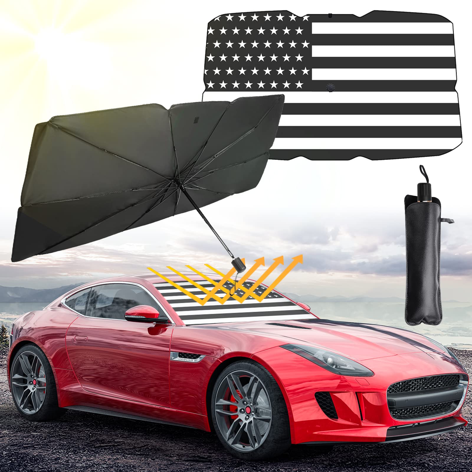 Buy Car Windshield Sun Shade Umbrella, Amazmic Sun Shade Umbrella for