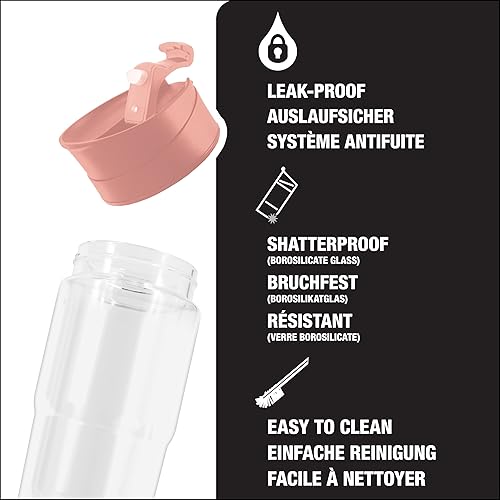 Miniatura 3 de SIGG - Taza de café aislada - Taza de viaje Nova - Apta para lavavajillas - Sin BPA - Vidrio Broscilate - Tapa abatible - Rosa tímido - 13 Oz