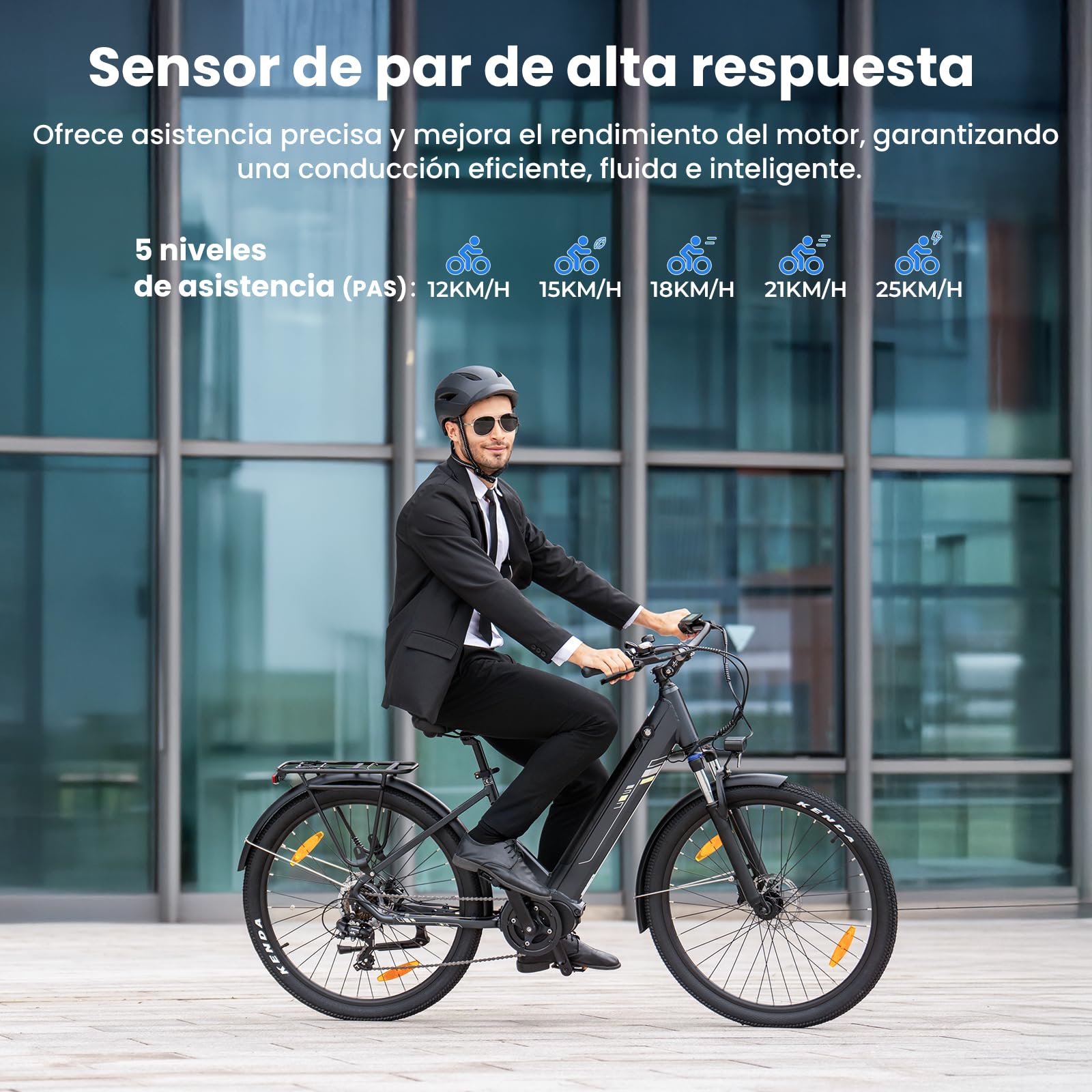 Touroll Bicicleta Eléctrica, Urbano 3,Freno hidráulico de Disco, E Bike con Motor Central 70 NM, batería Desmontable de 13 Ah, autonomía de 120 km