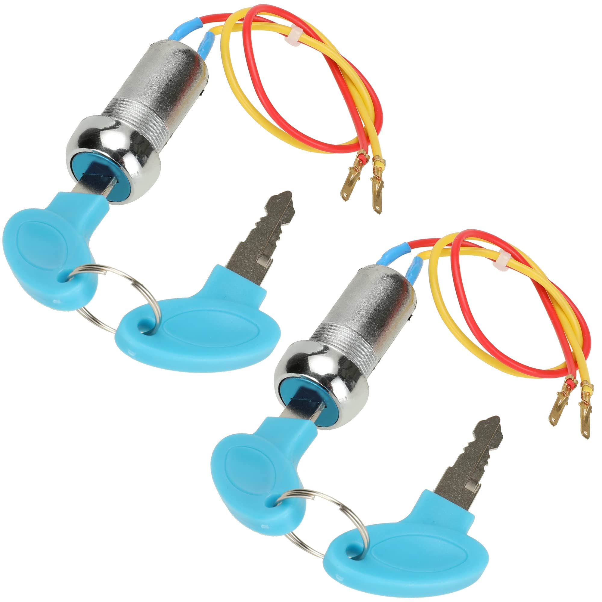 GREHUA 2 Wires Ignition Switch Key Starter w/On-Off Keys Compatible with Razor MX650 DR650 Electric Mobility Scooter Golf Cart Dirt Bike ATV Moped Go Kart Motorcycle Replacement Parts 2 Pack