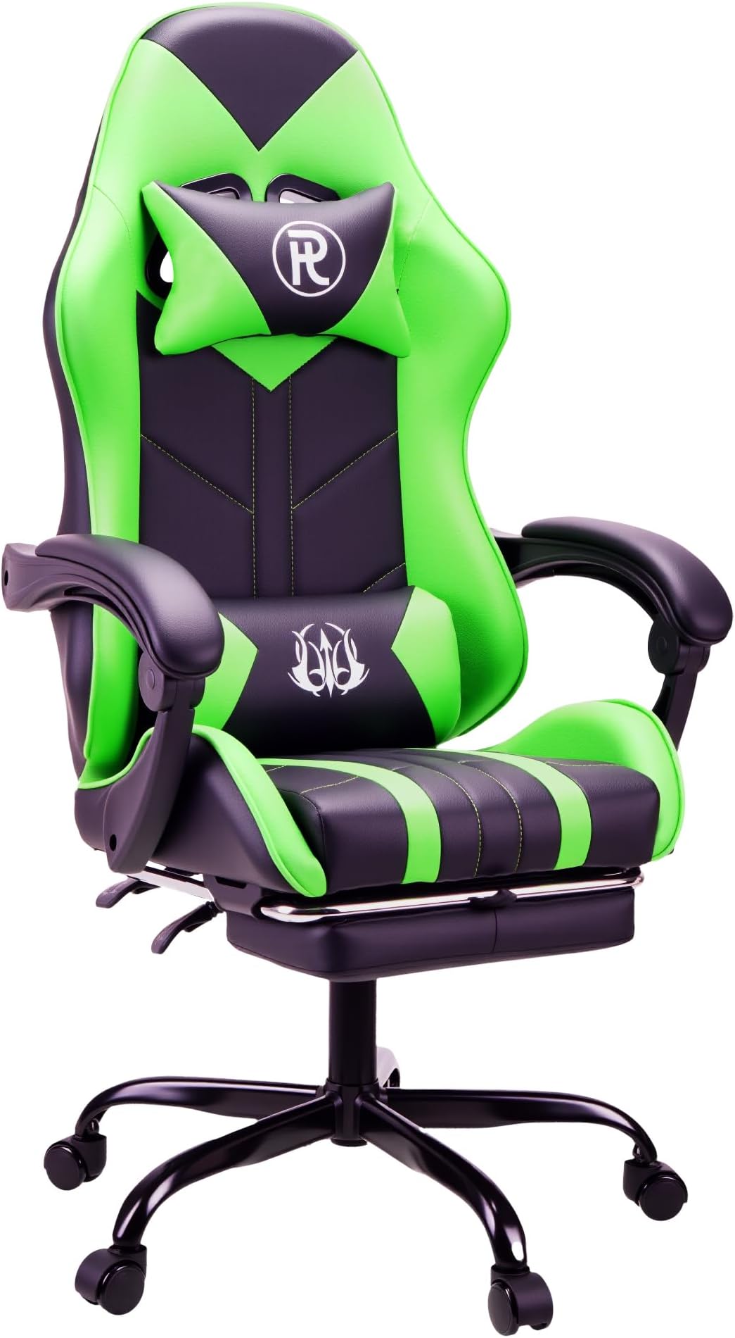 Gaming Chair with Footrest & Lumbar Support,Reclining Swivel Chair,Ergonomic Gaming Chair for Adults, High-Back Racing Style,Adjustable Height with Headrest Pillow