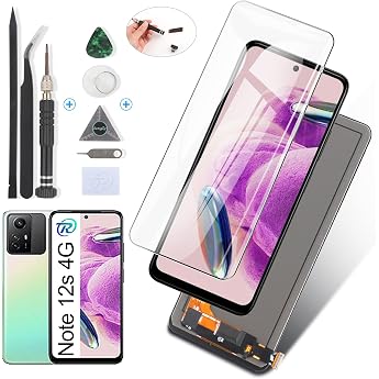 RongZy Display for Xiaomi Redmi Note 12S 4G 2303CRA44A 23030RAC7Y 2303ERA42L LCD Screen Replacement Digitizer Touchscreen Mounted Replacement with Tools Black