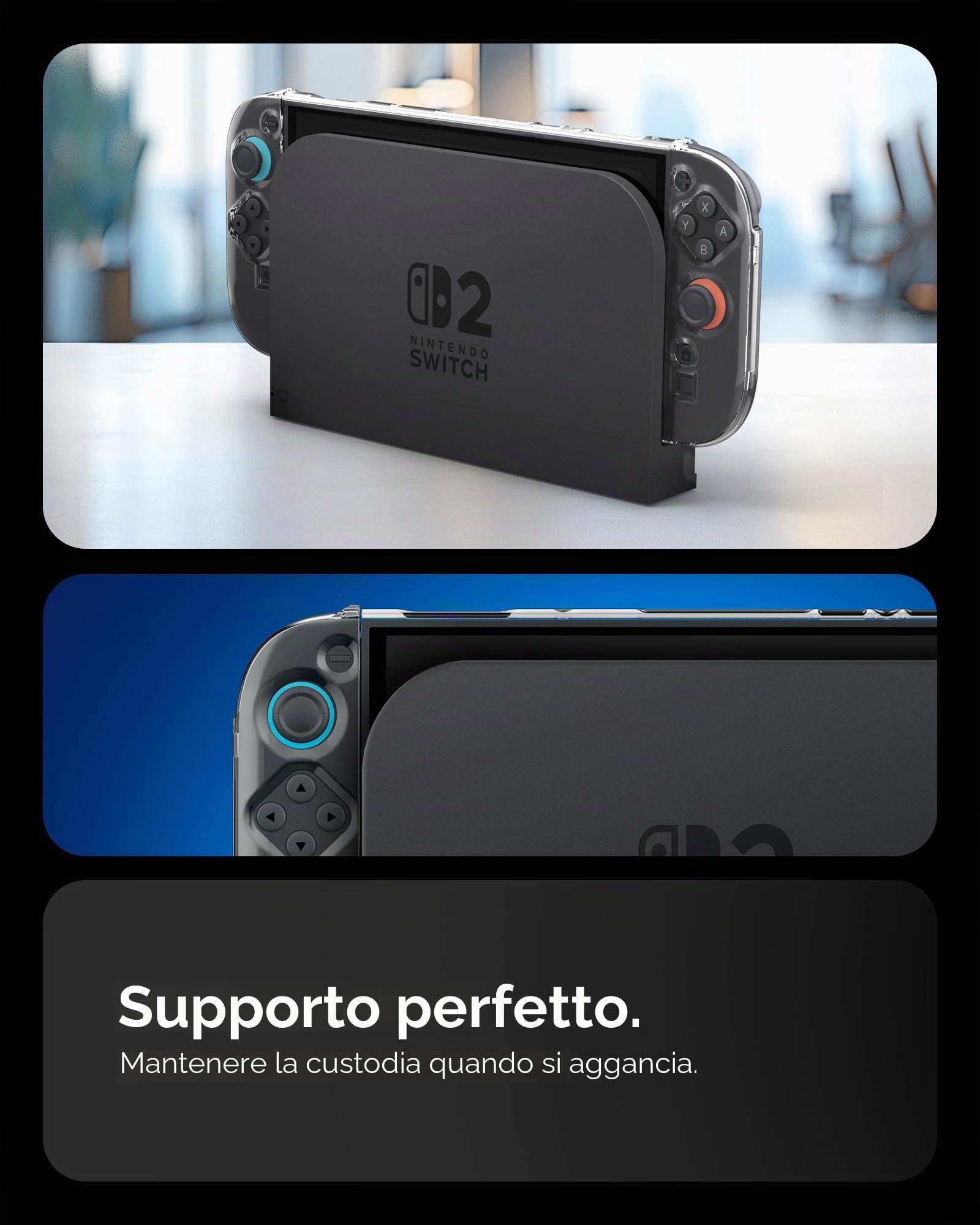Spigen Cover Air Fit Compatibile con Nintendo Switch 2 2025 - Trasparente