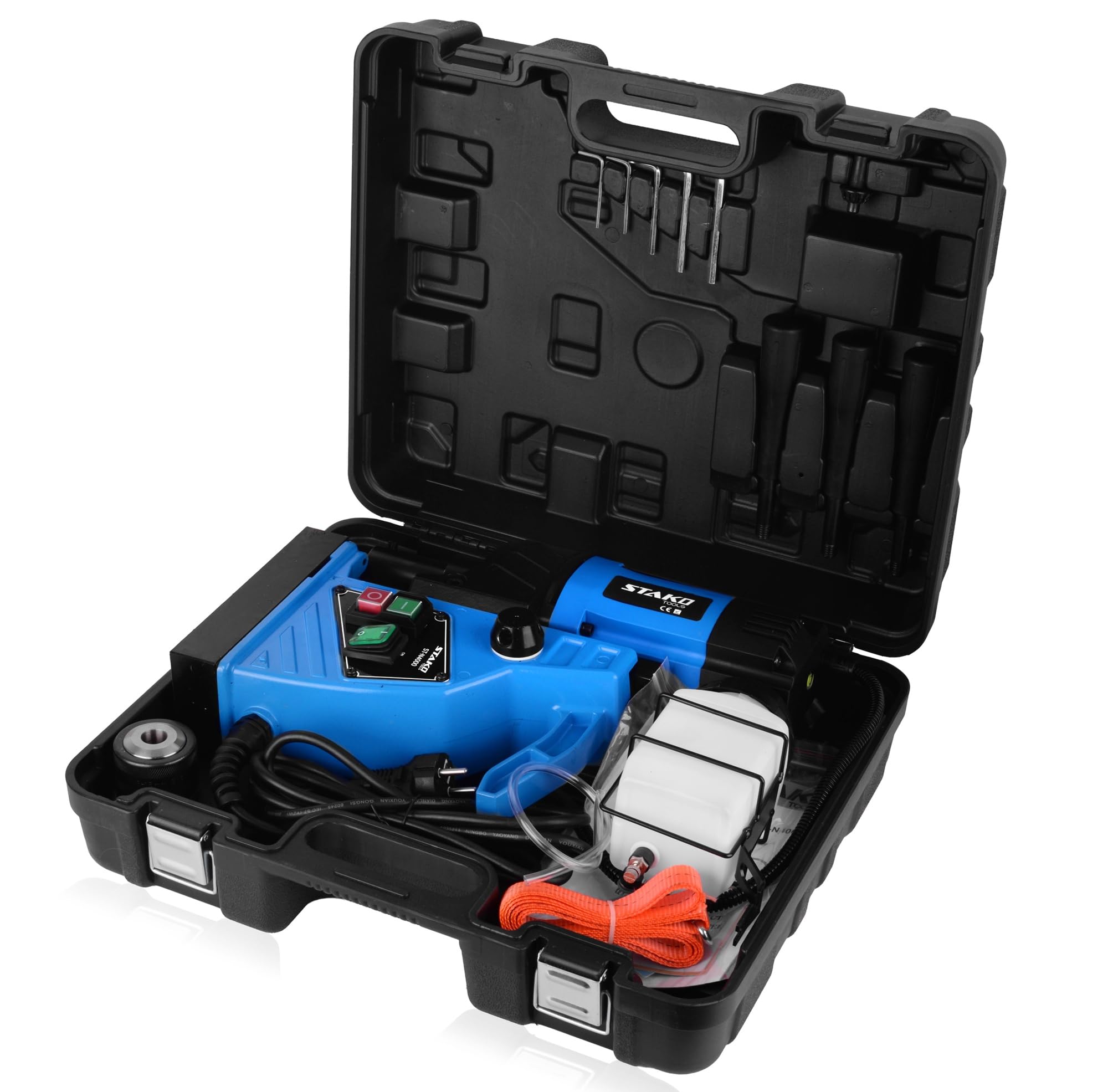 STAKO ST-N4000 Max Ø 40 mm Trapano magnetico 1480 W con valigetta – Magnetkraft 15500N – Carotatrice portatile per lavorazione dei metalli con Weldon 19 mm e Mandrino B16 3-16 mm – Leight 10 kg
