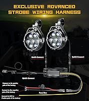 Vista 3 de Kewig - Faro antiniebla auxiliar LED de 11.4 cm para motocicleta, kit de luz de conducción de 90 W, ámbar/blanco, con soportes de montaje, arnés