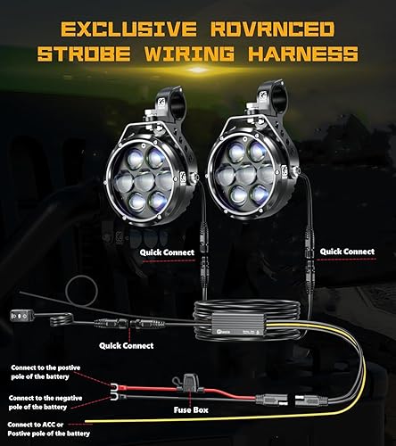 Miniatura 3 de Kewig - Faro antiniebla auxiliar LED de 11.4 cm para motocicleta, kit de luz de conducción de 90 W, ámbarblanco, con soportes de montaje, arnés de