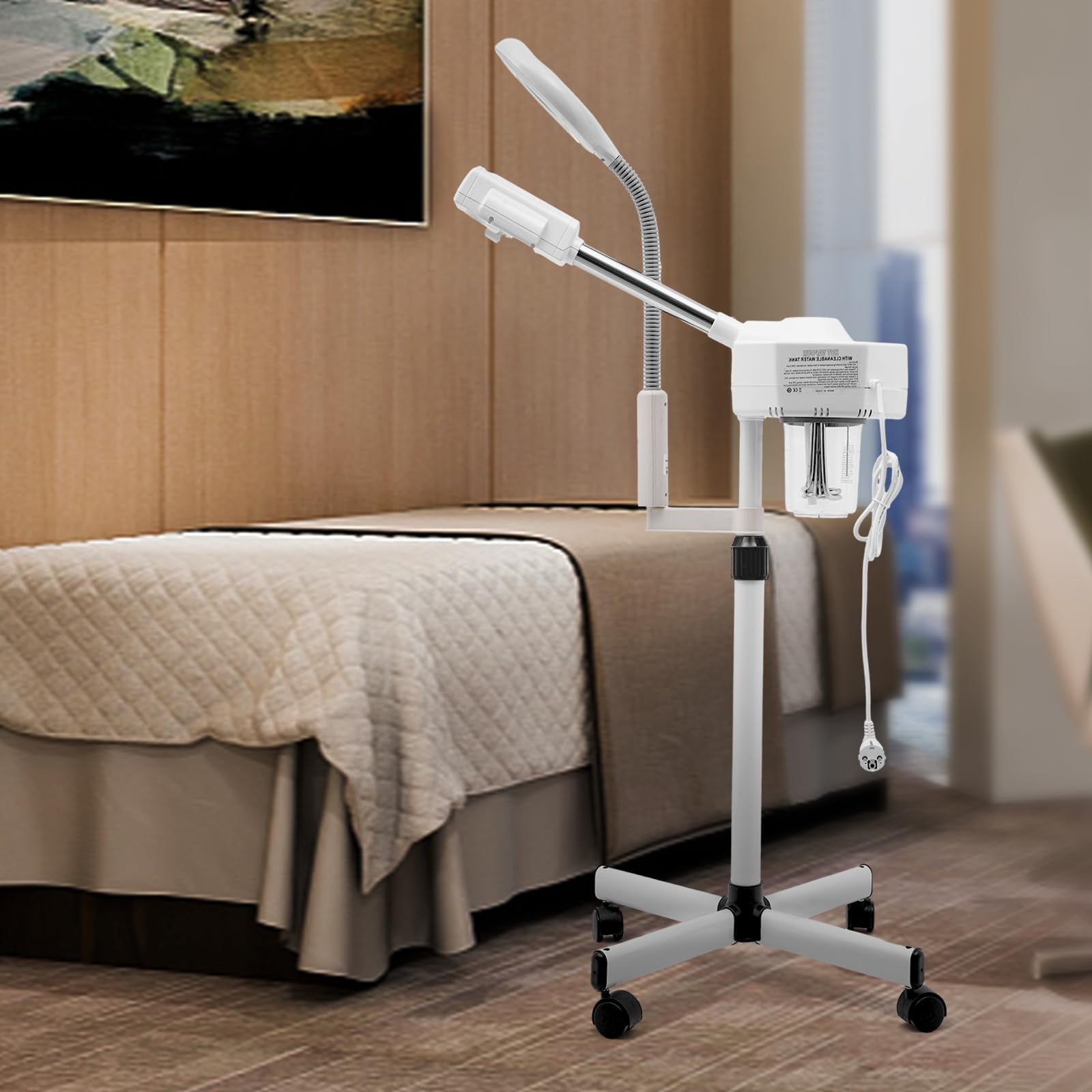 Parownik do twarzy 2 w 1, 800 W, studio kosmetyczne, sauna twarzy, parownik z kółkiem, parownik do gospodarstw domowych, salonów kosmetycznych, spa