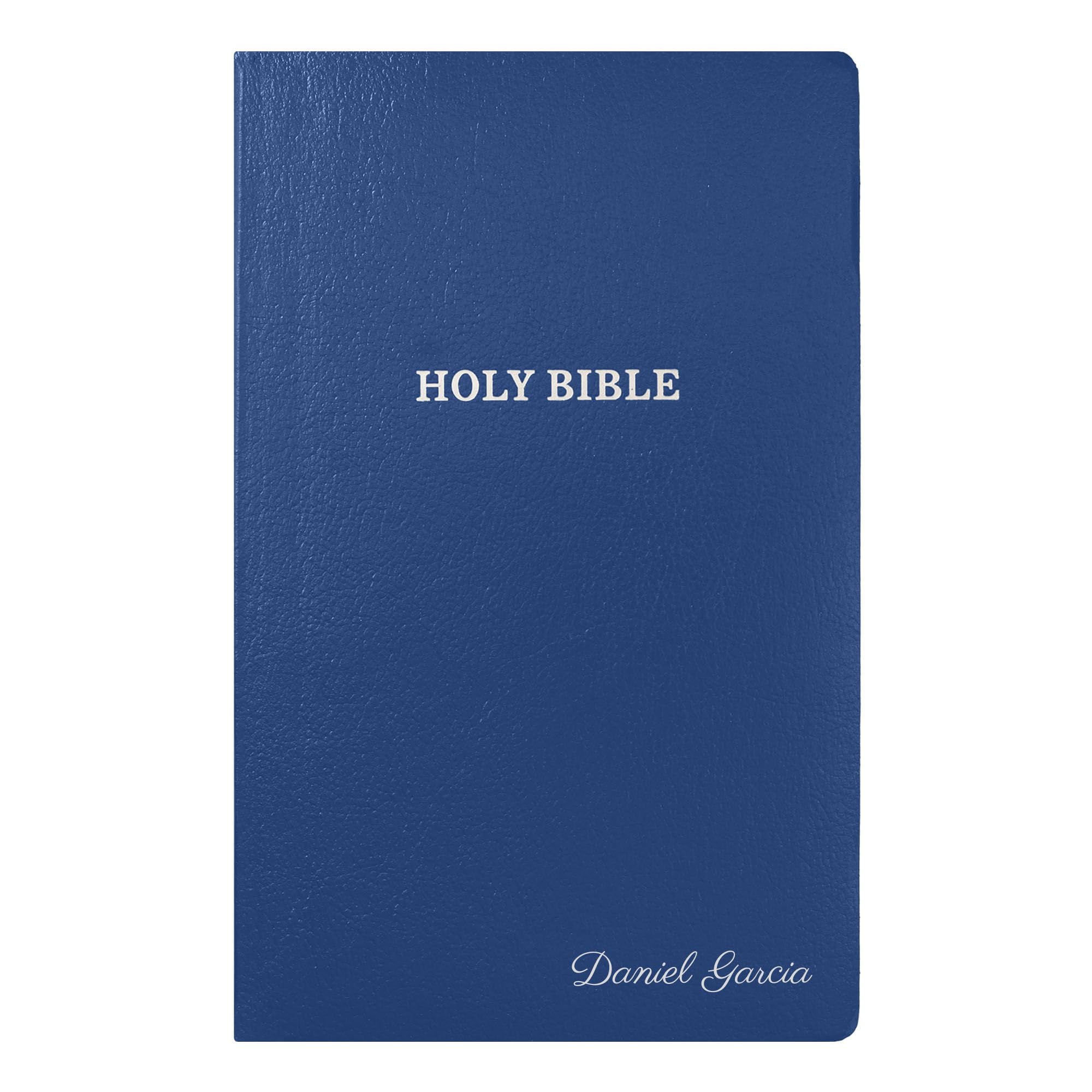 Personalized KJV Bible Faux Leather Bible Small Print Economy Bible with Custom Name at The Lower Right Side & Red-Highlighted Verses, Custom Gift for