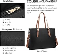 Vista 2 de Laptop Bag for Women Waterproof Lightweight Leather 15.6 Inch Computer Tote Bag Business Office Briefcase Large Capacity Handbag Shoulder Bag