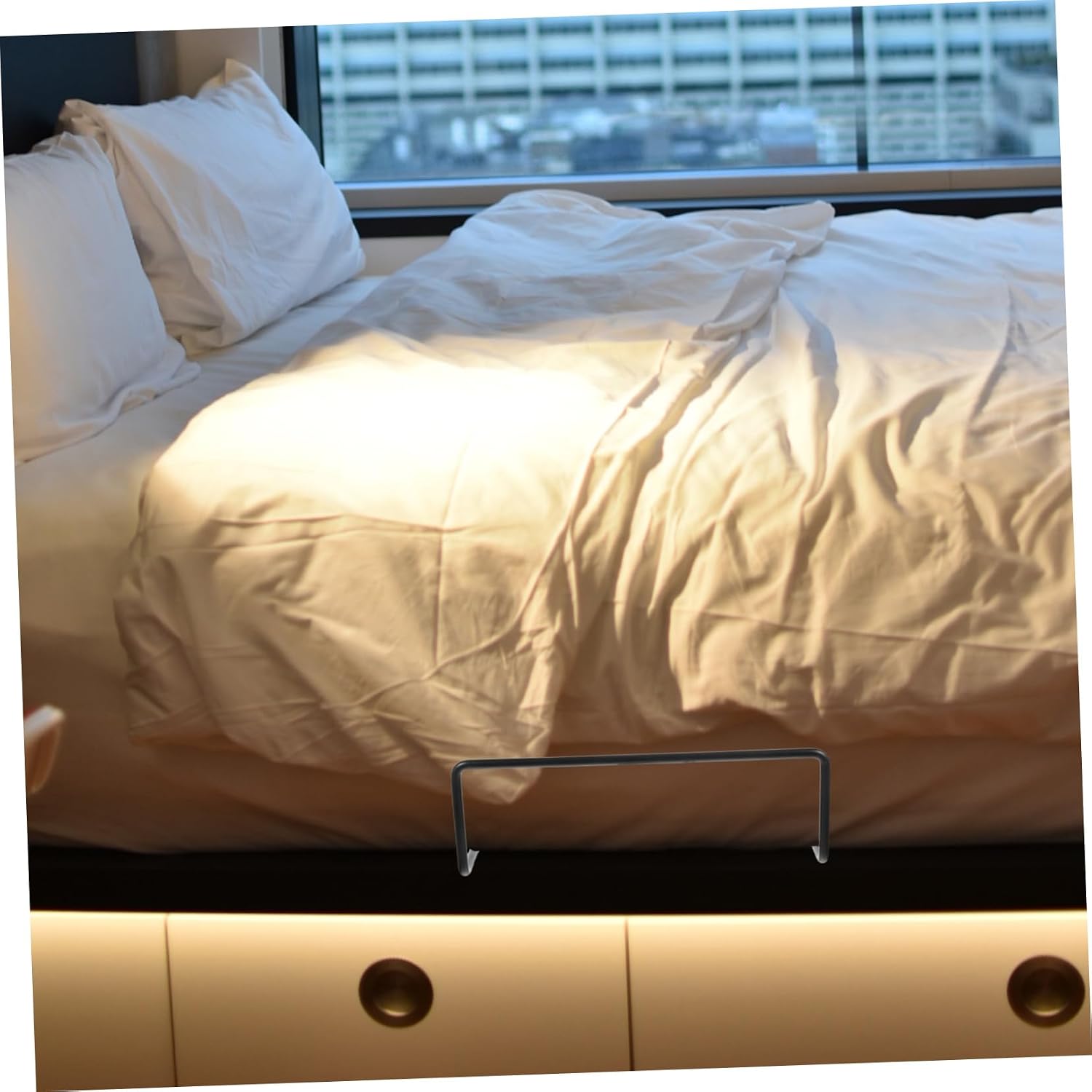 2pcs Mattress Anti-Slip Baffle Holder for Bed Frame Non-Slip Mattress Gripper Bar for Use Easy Installation Black
