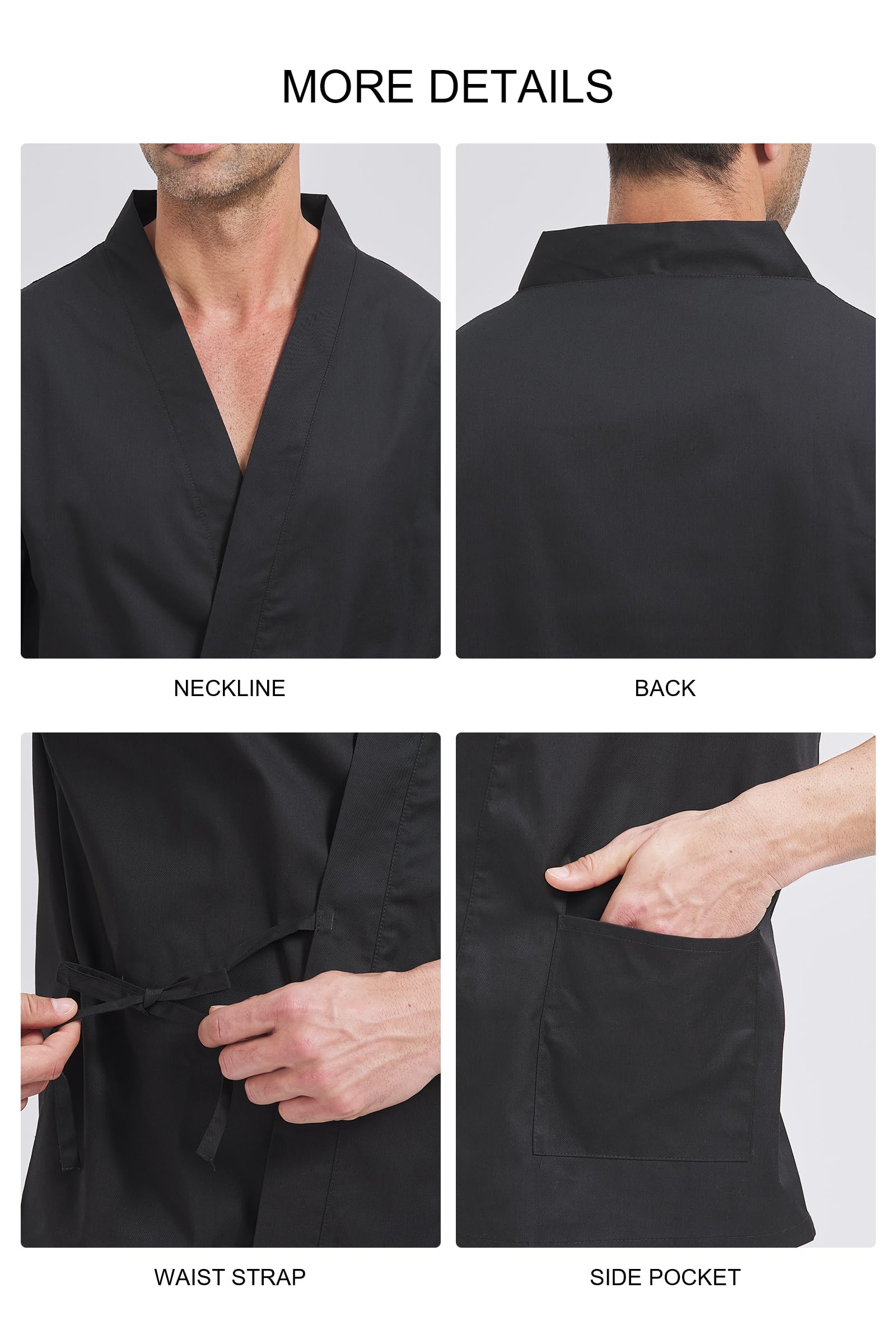 Nanxson Kochjacke japanischen Stil Atmungsaktiv Kurzarm Arbeitsjacke Kochuniform Kochbekleidung für Männer