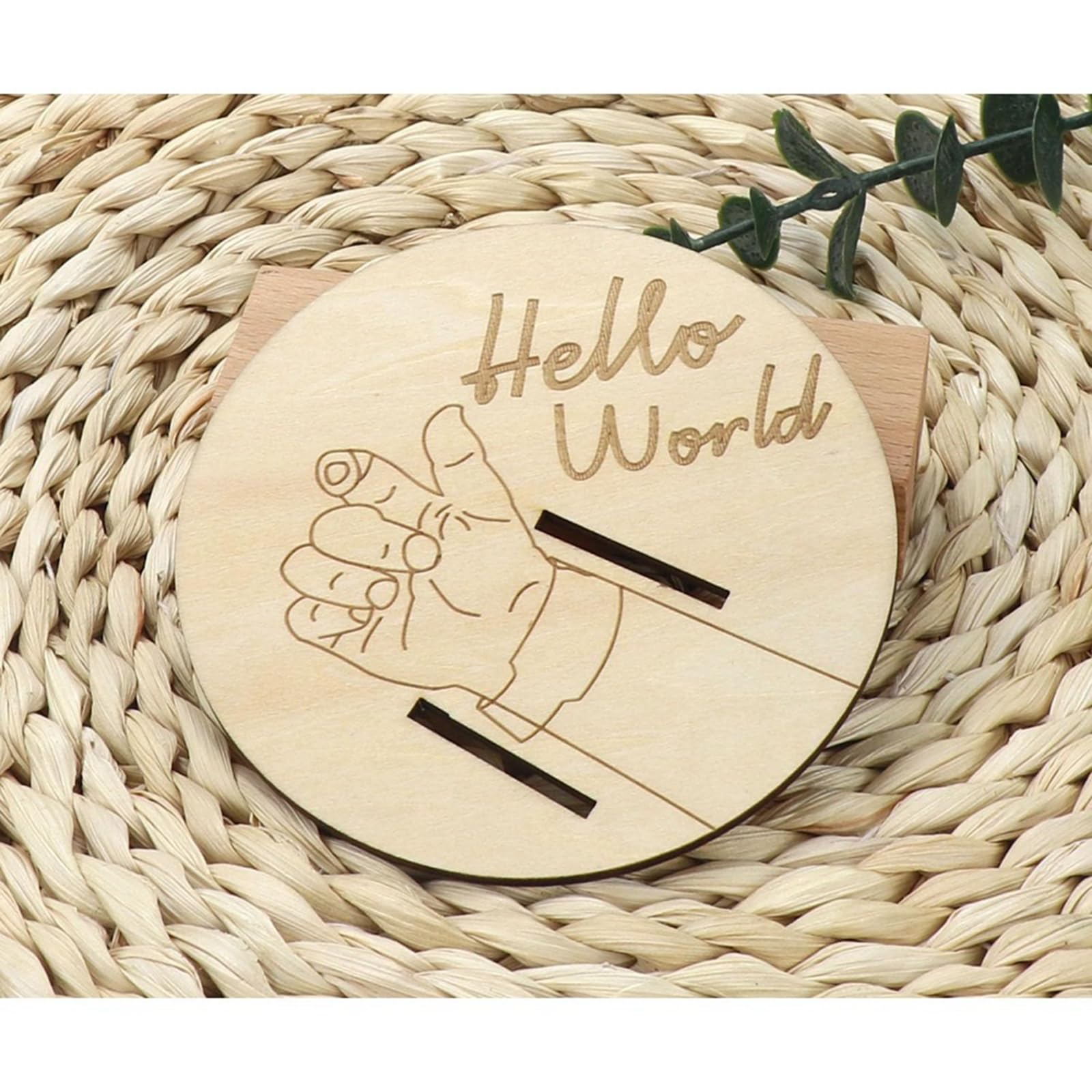 Souvenir de nouveau-né bébé en bois de naissance hôpital support de bracelet de naissance avec gravure bébé information coffre-fort bois citrouilles croissance ruban jalons cadeaux