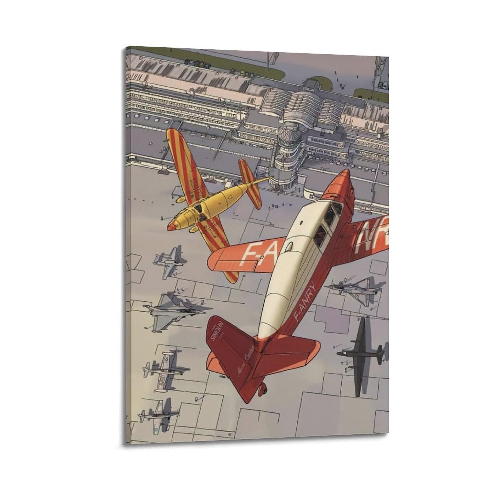 DLJGDS Vintage Poster Airport Decorative Painting Canvas Wall Posters And Modern Family Bedroom Decor 20x30inch(50x75cm)