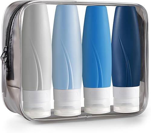 INSFIT Botellas de viaje portátiles aprobadas por la TSA, contenedores de artículos de tocador de tamaño de viaje de 3 onzas, botellas de transporte