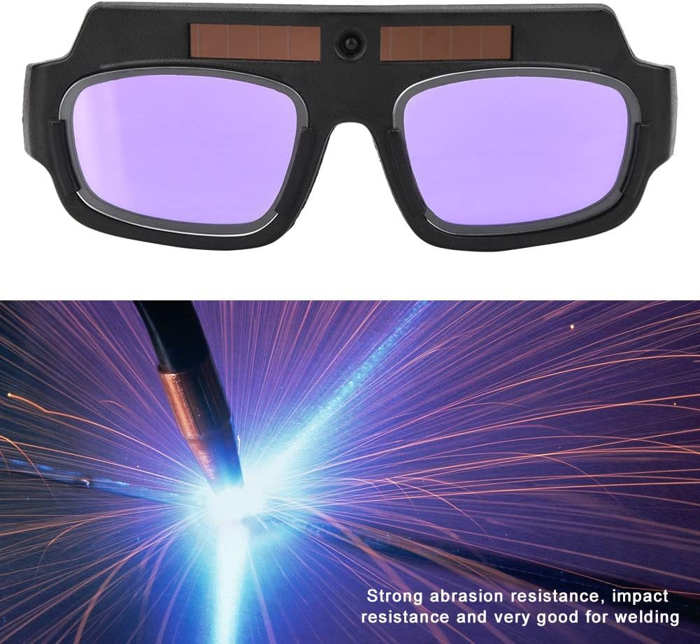 Eujgoov Solar Auto Darkening Welding Glasses Protective Electric Welding Glasses Impact Resistance Welding Goggles for Argon Arc Welding