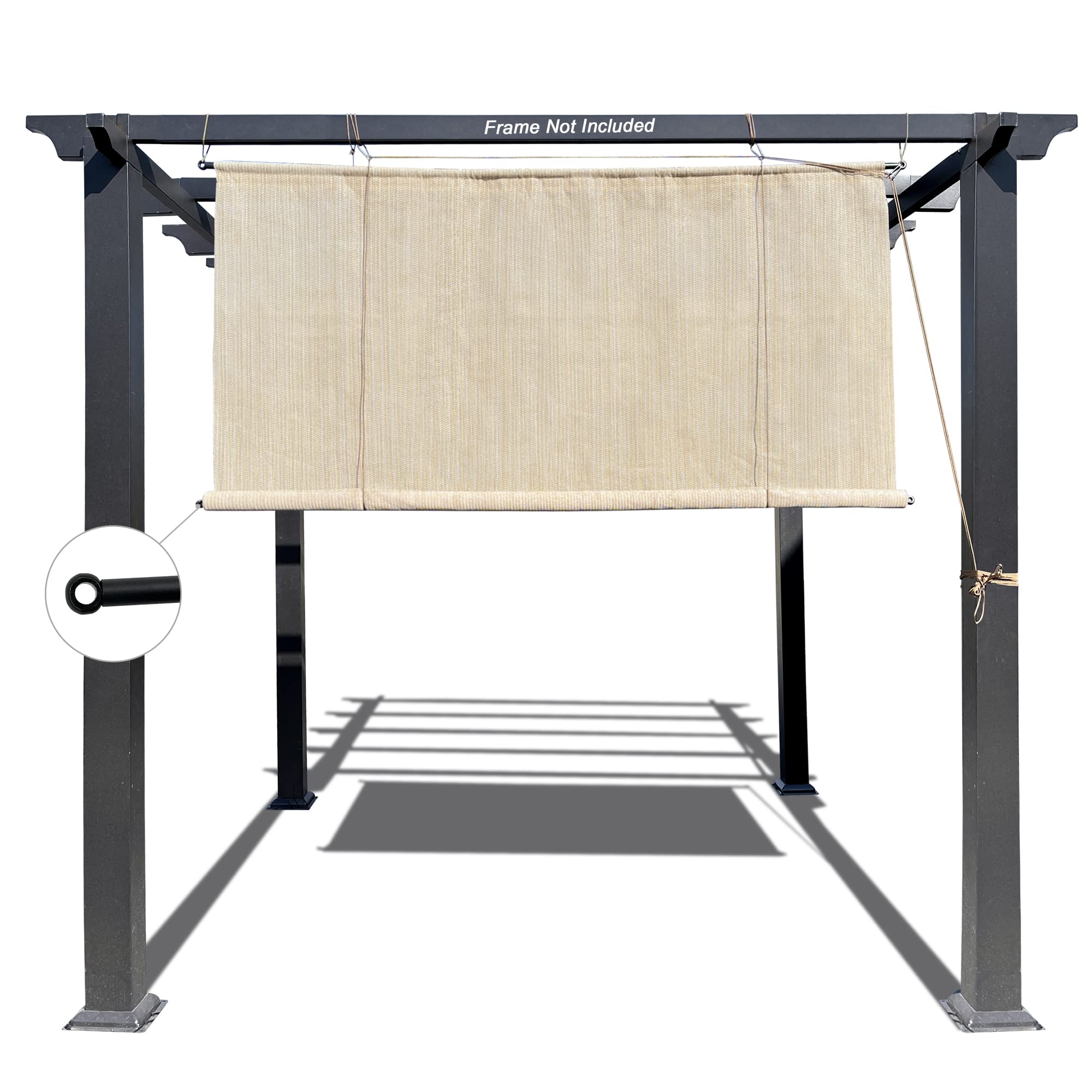 Custom Sized Outdoor No Drill Roll Up Pergola ShadeBreathable Privacy