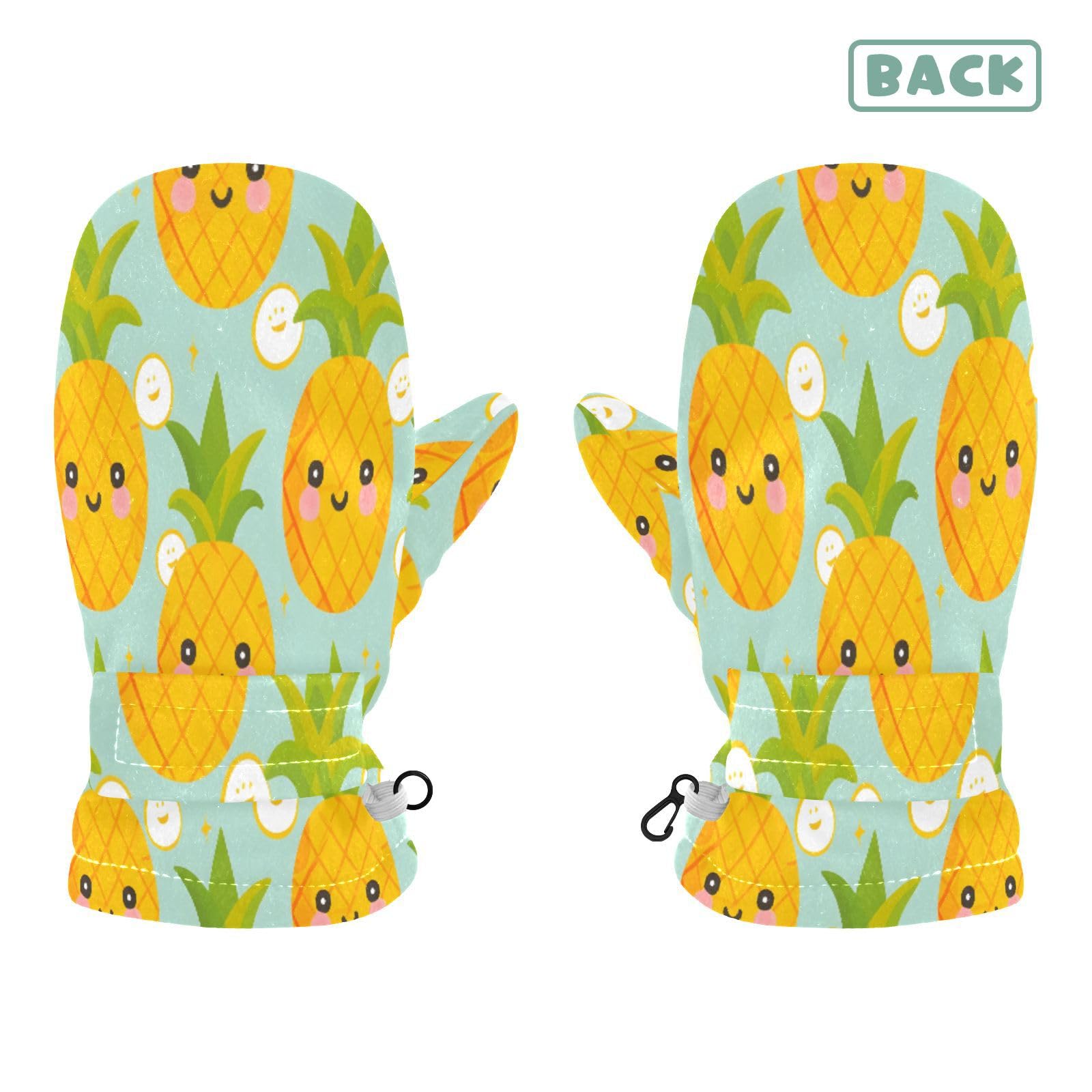 Kid's Winter Gloves Children Warm Gloves Lovely Pineapple for Boys Girl Age 2-4 Years
