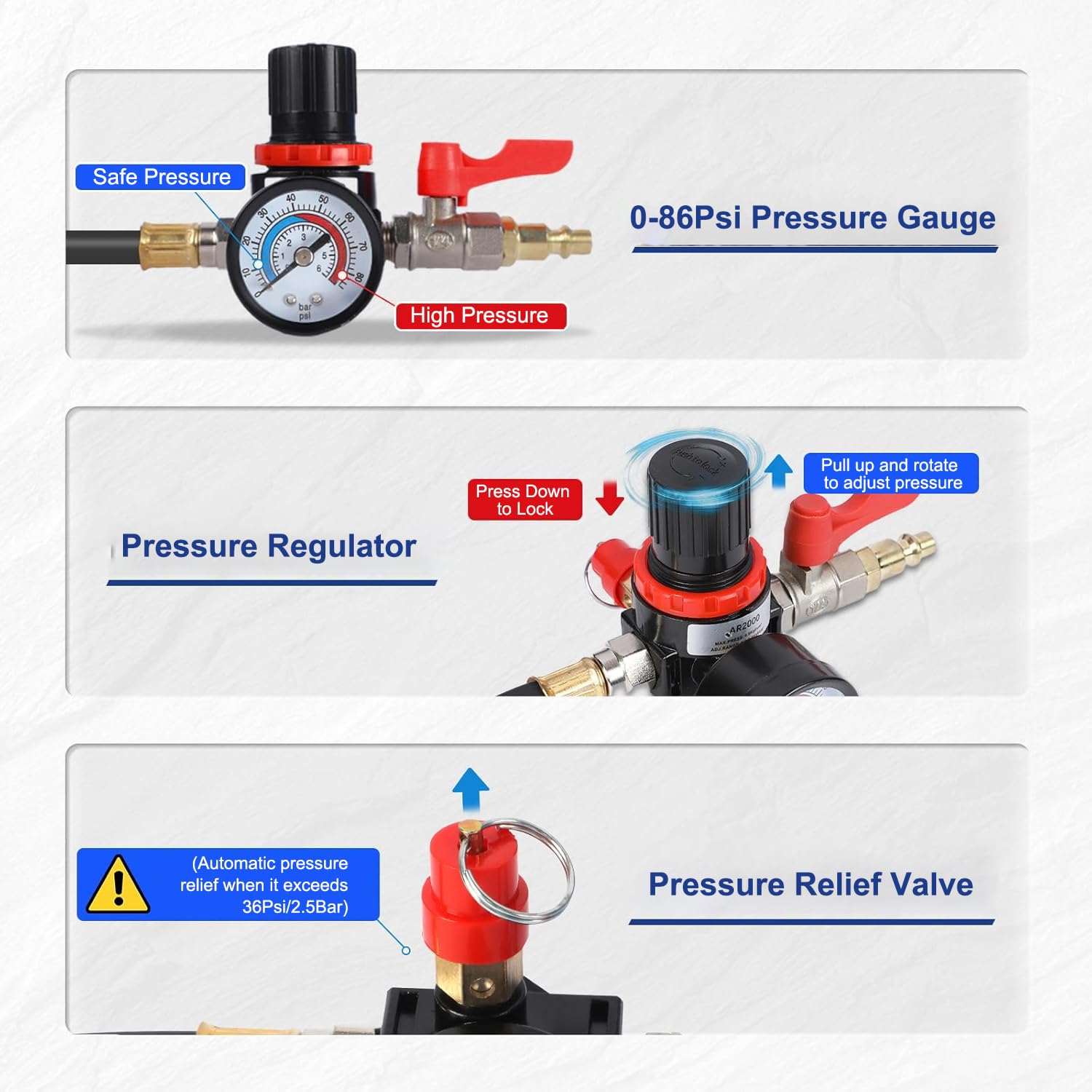 9 Pezzi Tester per Perdite di Sistemi Turbo, Set di Turbocompressore Aria di Carica, Tester di Pressione 60 Bar-80 Psi, Test di Pressione Dell'Intercooler,Tester Pressione per Sistemi di Compressione