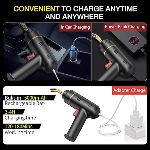 Miniatura 5 de Soldador de plástico inalámbrico de 200W, kit de soldadura de plástico con 1200 grapas calientes, pistola de soldadura de plástico recargable por