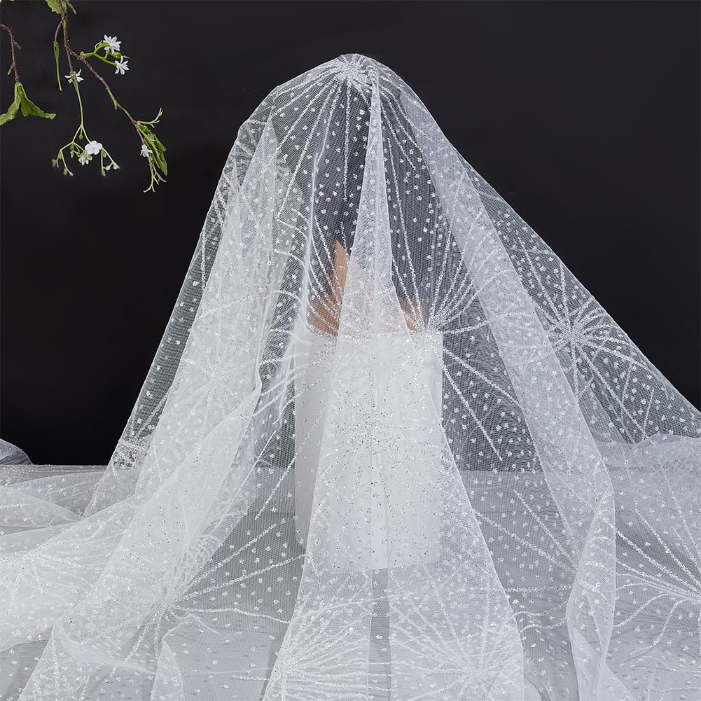 Amazon.com: MAYJOYDIY White Star Glitter Tulle Fabric, 59 Inches Wide Sparkly Sheer Netting for Bridal Veil Wedding Decoration, Evening Dresses, Table Runners, Home Accent Pieces Amazon.com: MAYJOYDIY White Star Glitter Tulle Fabric, 59 Inches Wide Sparkly Sheer Netting for Bridal Veil Wedding Decoration, Evening Dresses, Table Runners, Home Accent Pieces