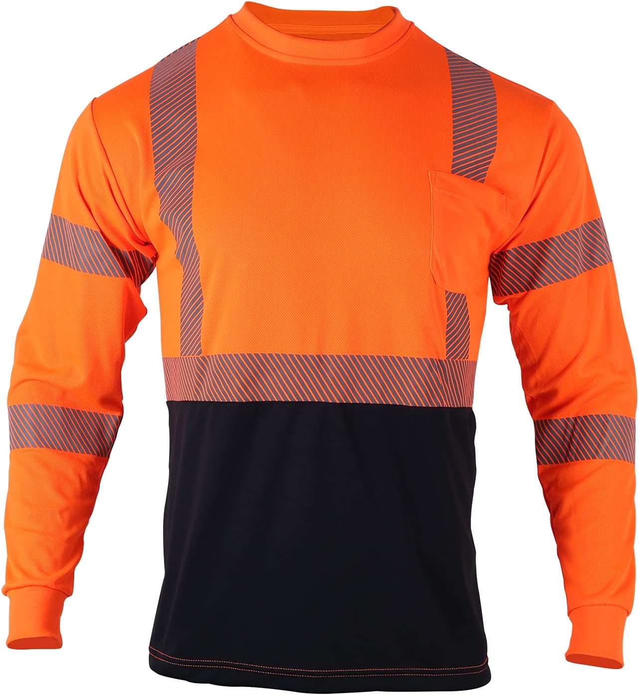 VENDACE Safety Reflective High Visibility Long Sleeve Shirts ANSI Class 3 Hi Vis Construction Work T Shirts for Men - Image 2