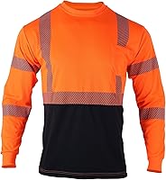 Vista 2 de VENDACE 3 piezas de camisetas de seguridad reflectantes de alta visibilidad de manga larga para trabajo en construcción para hombres Clase 3