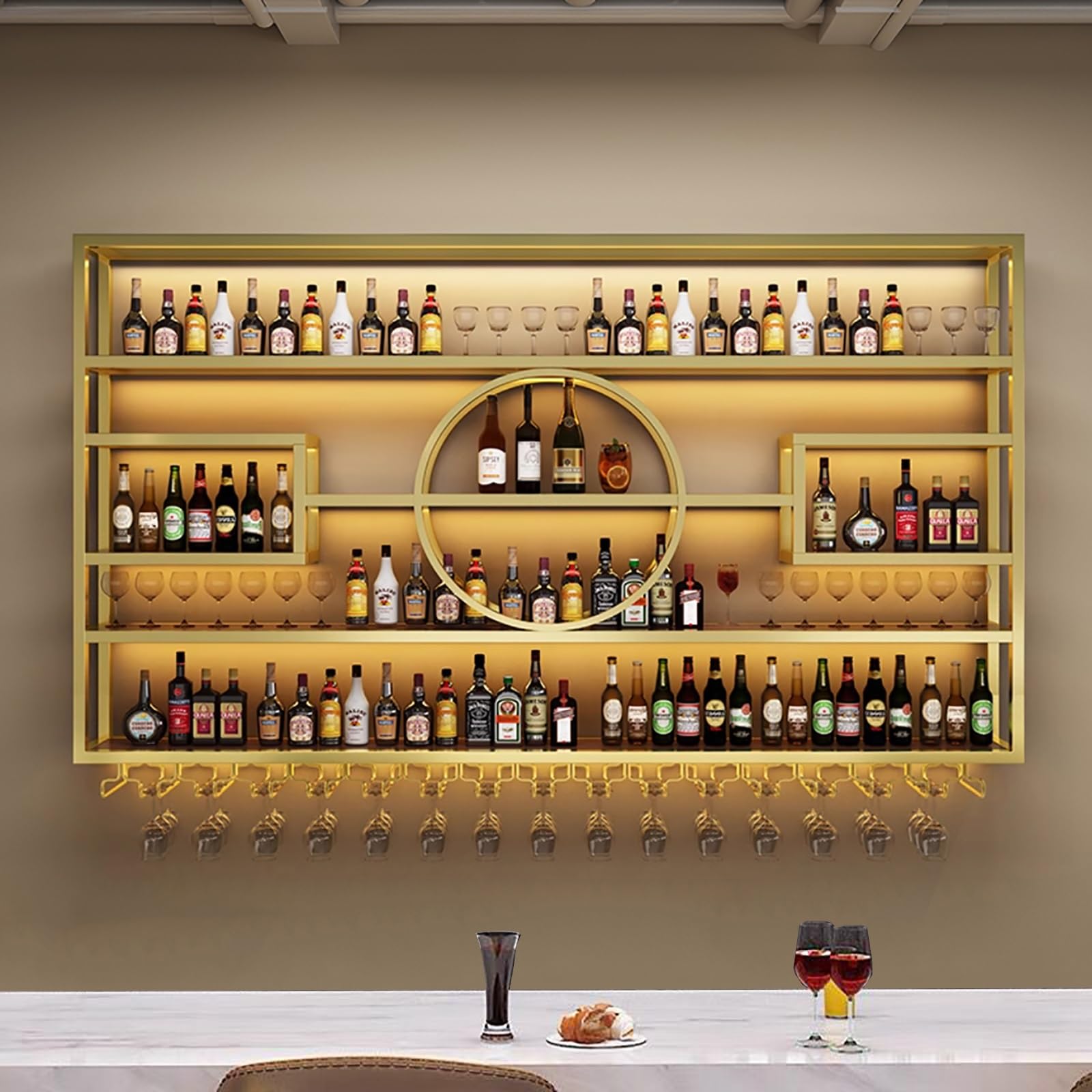 For Wall Mounted Liquor Shelves Bar Wine Rack Bar Shelves Wall Mounted
