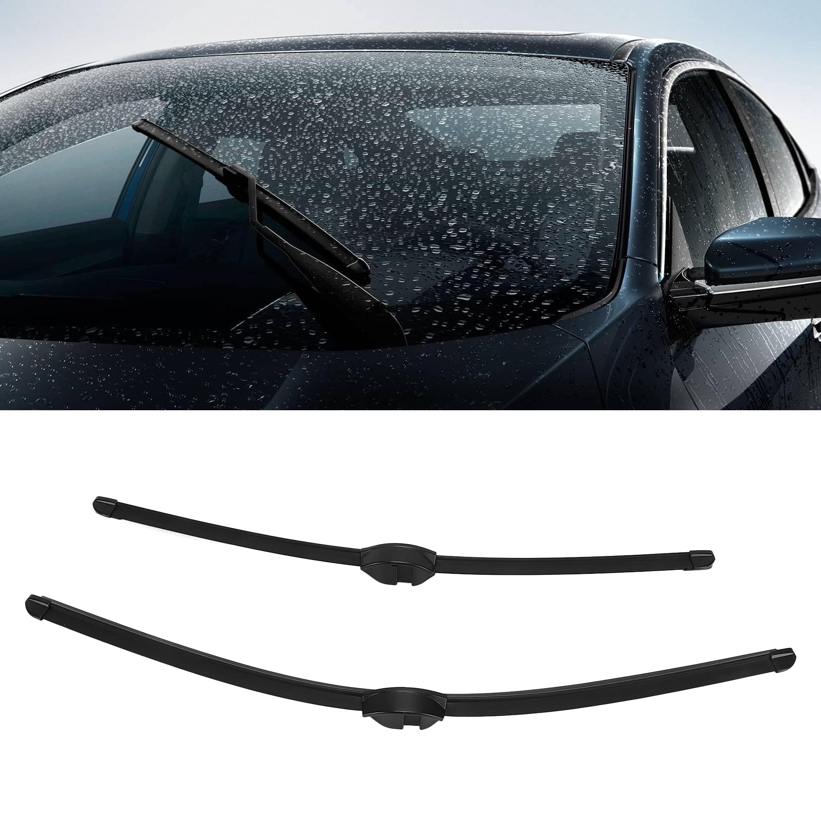 Qqmora 2 Spazzole Tergicristallo Premium da 22 Pollici 19 Pollici per Pulizia Liscia e Silenziosa per Classe C C300 C350 C63 AMG