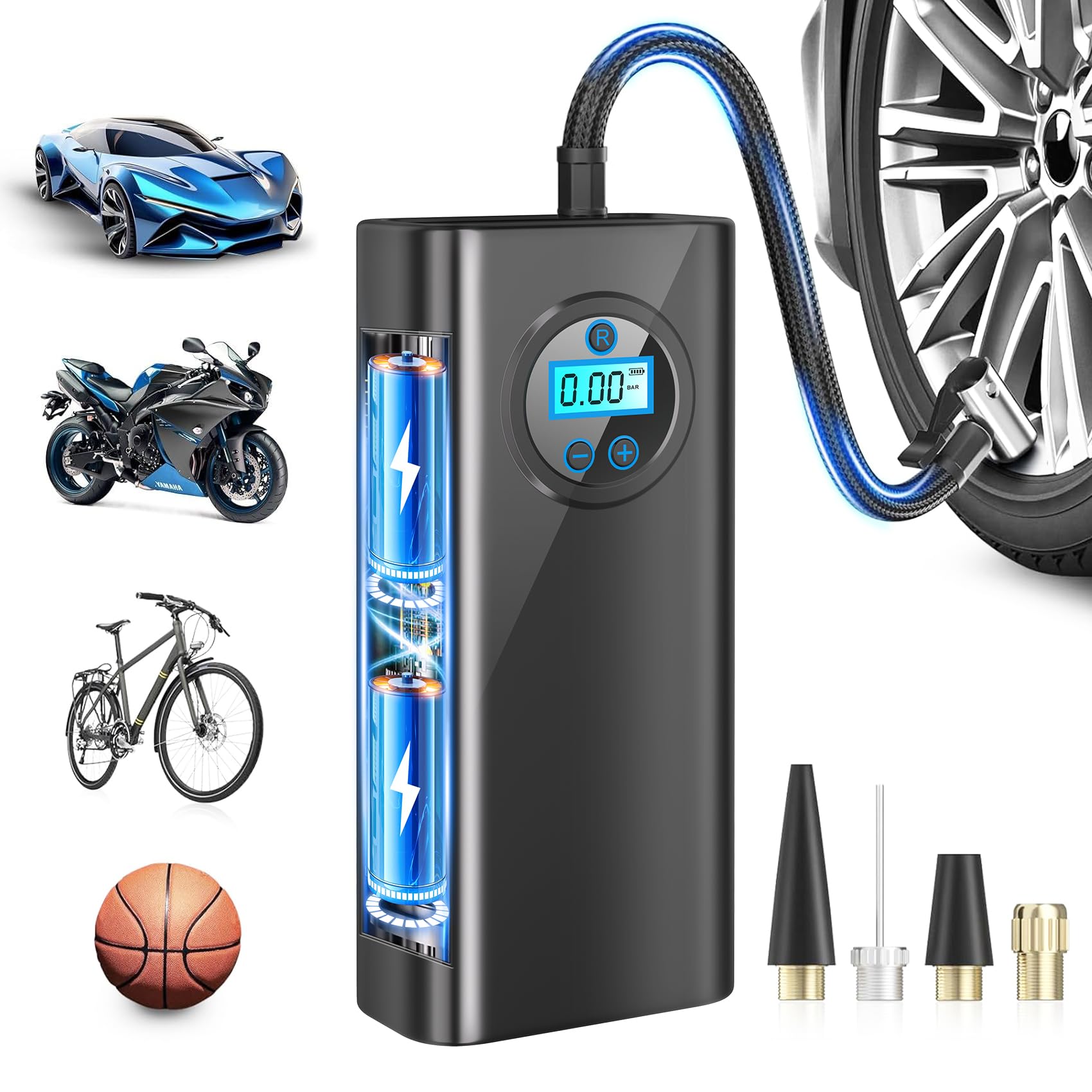 MNBFYX Car Tire Inflator Portable Air Compressor Air Pump With Digital - View #6