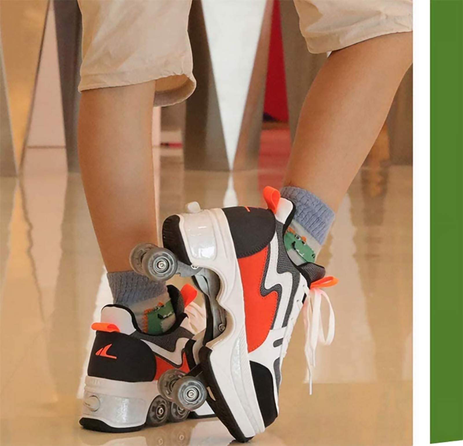 Patines Paralelos Multiusos 2 En 1, Patines De Cuatro Ruedas, Patines Para Principiantes De Diseño Elegante, Zapatos Deportivos Unisex Para Niños Adultos Al Aire Libre