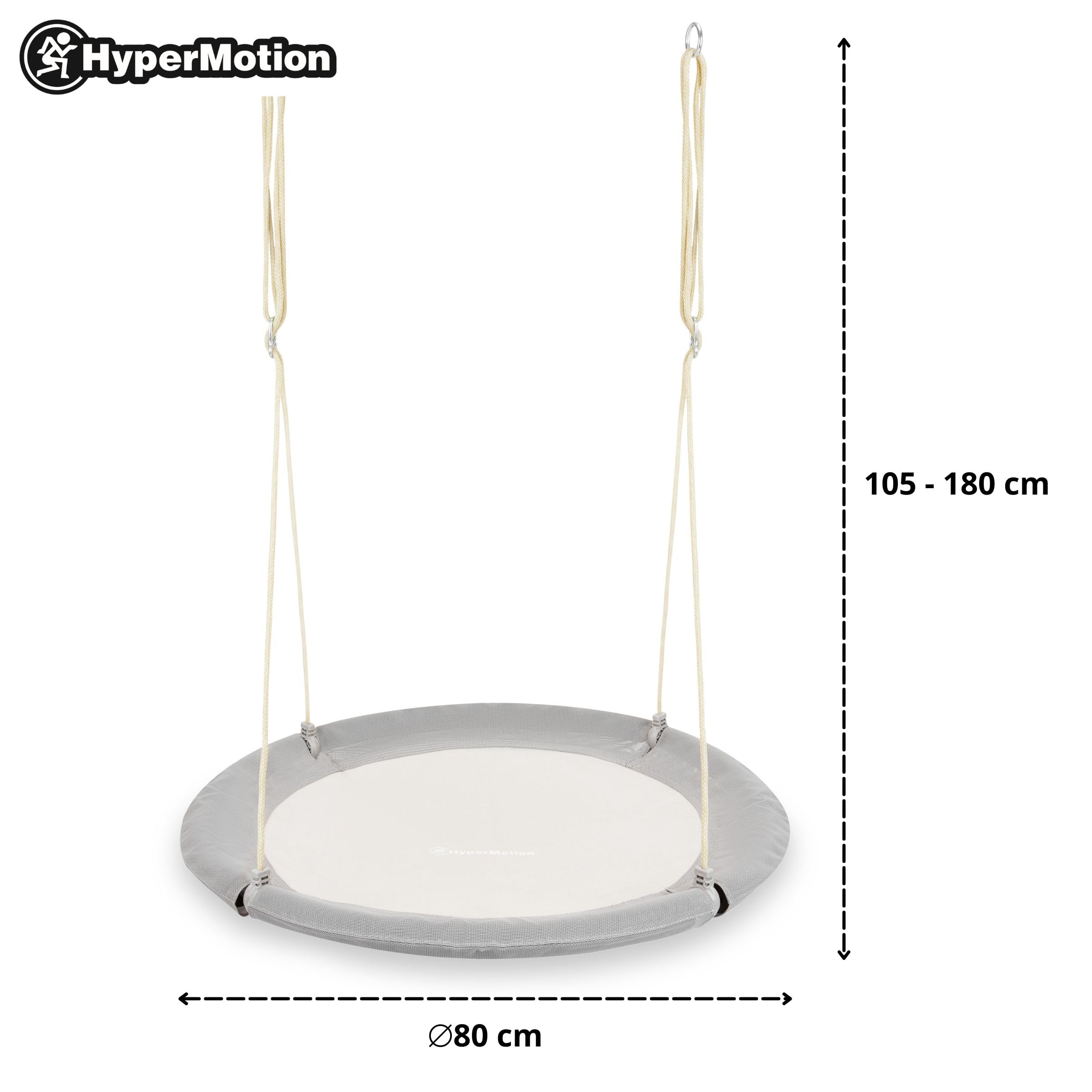 HyperMotion Doppelschaukel mit Stahlgestell und Zubehör - Storch Nestchen Hängematte Schaukel - Max 180 kg - Verstellbare Seile - Für Garten Für Kinder und Erwachsene - Ab 3 Jahre