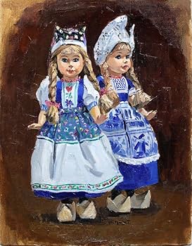 真作保証 鍛治昇登 「オランダ娘」油彩画 縦41cm 横34cm 真作保証 鍛治