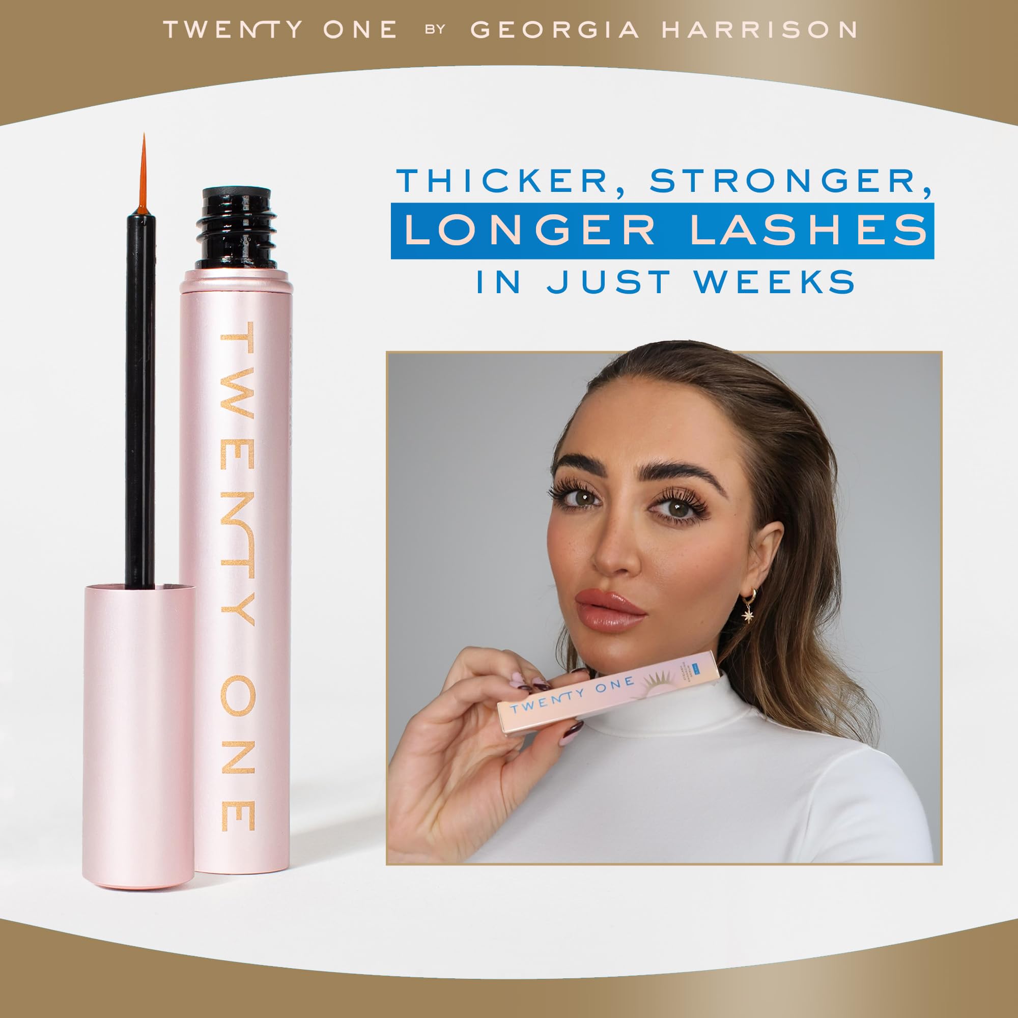 Twenty One Eyelash Growth Serum 5.5ml - Lash Serum for Longer Thicker Lashes, Colourless - Image 2