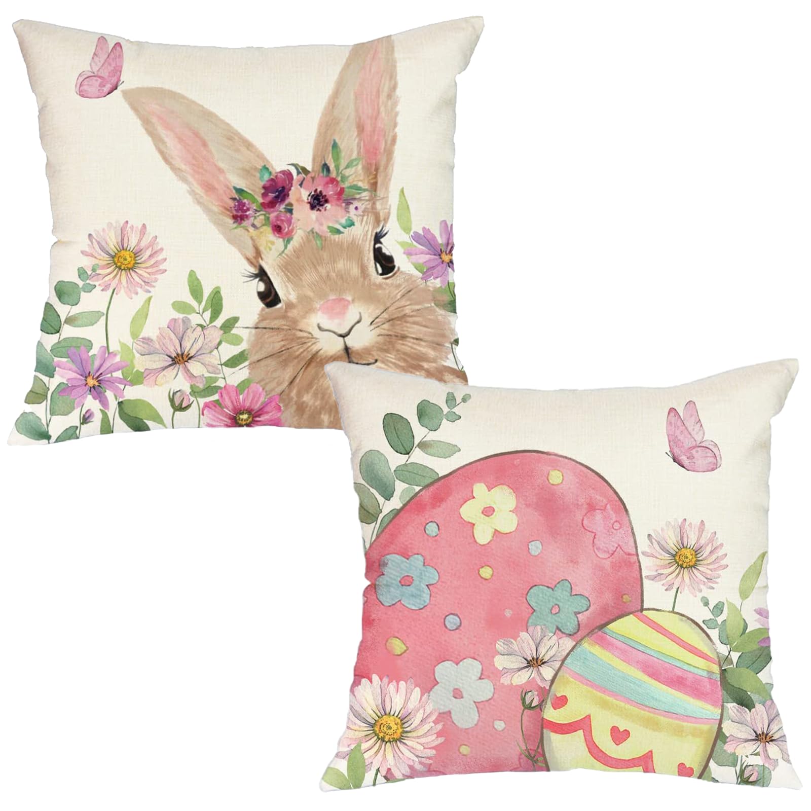4 pezzi di federe per cuscini a tema pasquale, federe decorative per
