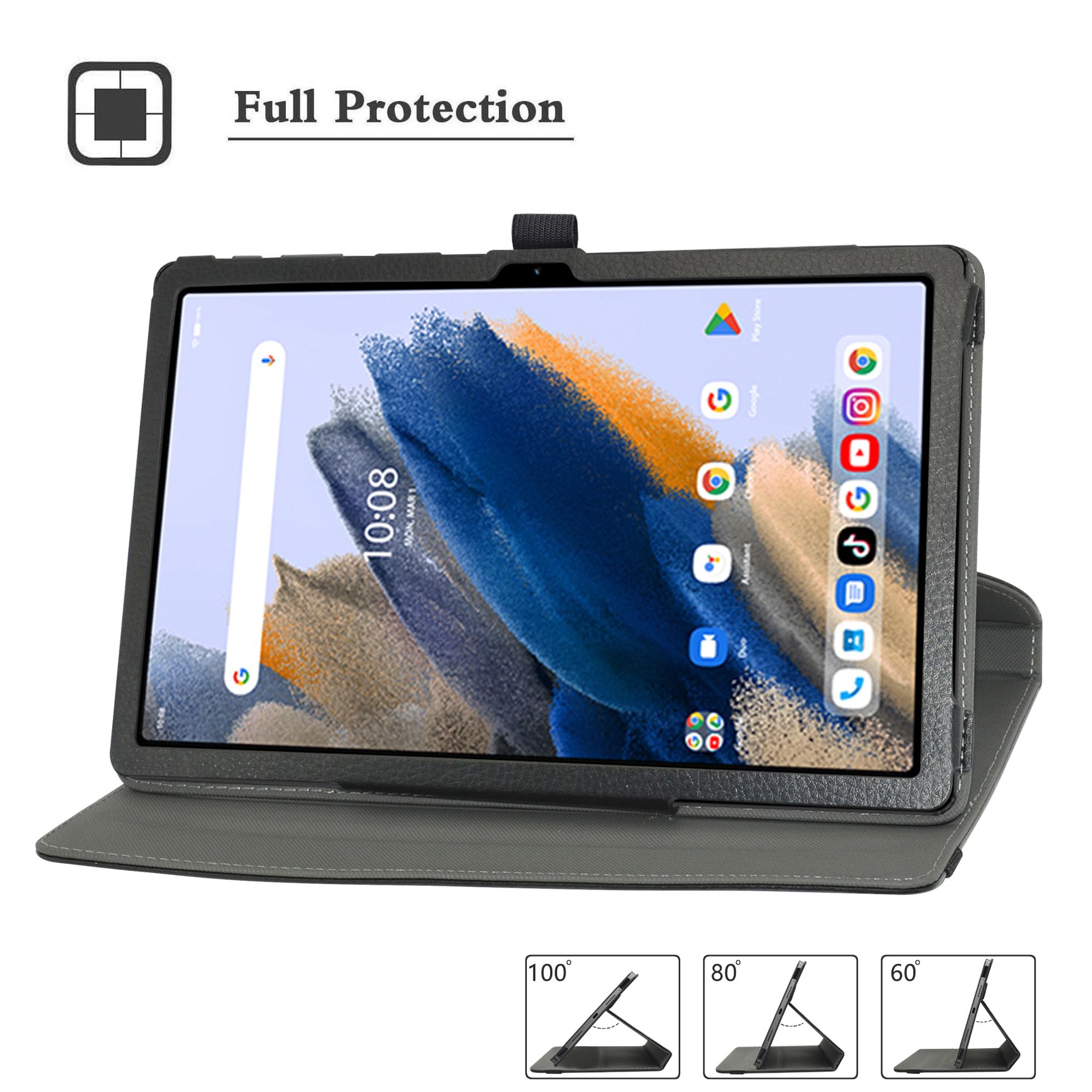 MAMA MOUTH Funda Para UMIDIGI A15 Tab,Cuero Sintético Rotación De 360 Grados De Función De Soporte Case Coque Para UMIDIGI A15 Tab 11 Pulgadas Tablet, Negro