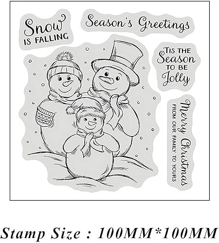 Miniatura 5 de Tres muñecos de nieve de invierno transparentes y juegos de troqueles para hacer tarjetas, plantillas cortadas para álbumes de recortes, álbum de